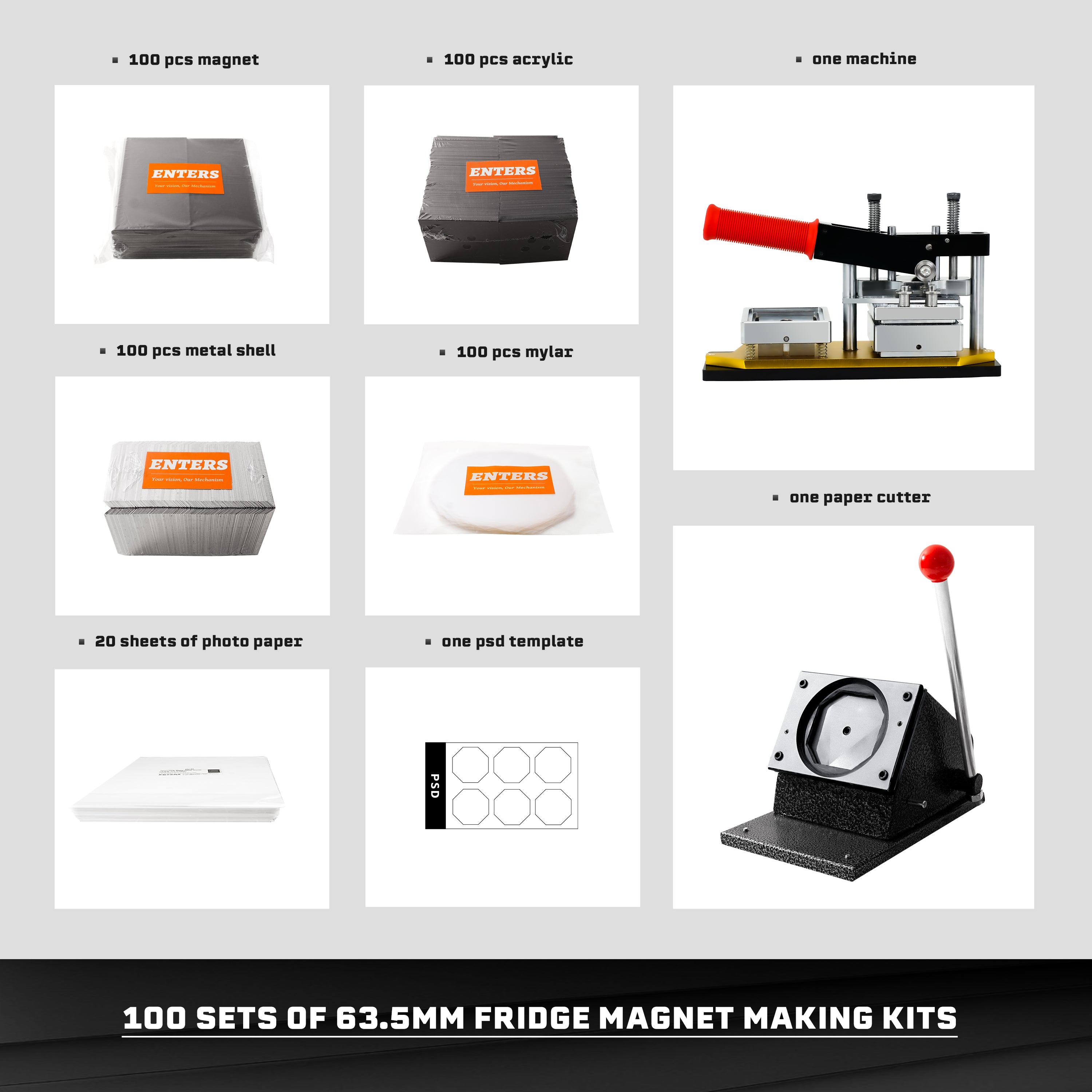 63.5*63.5mm Fridge Magnet Maker Kit