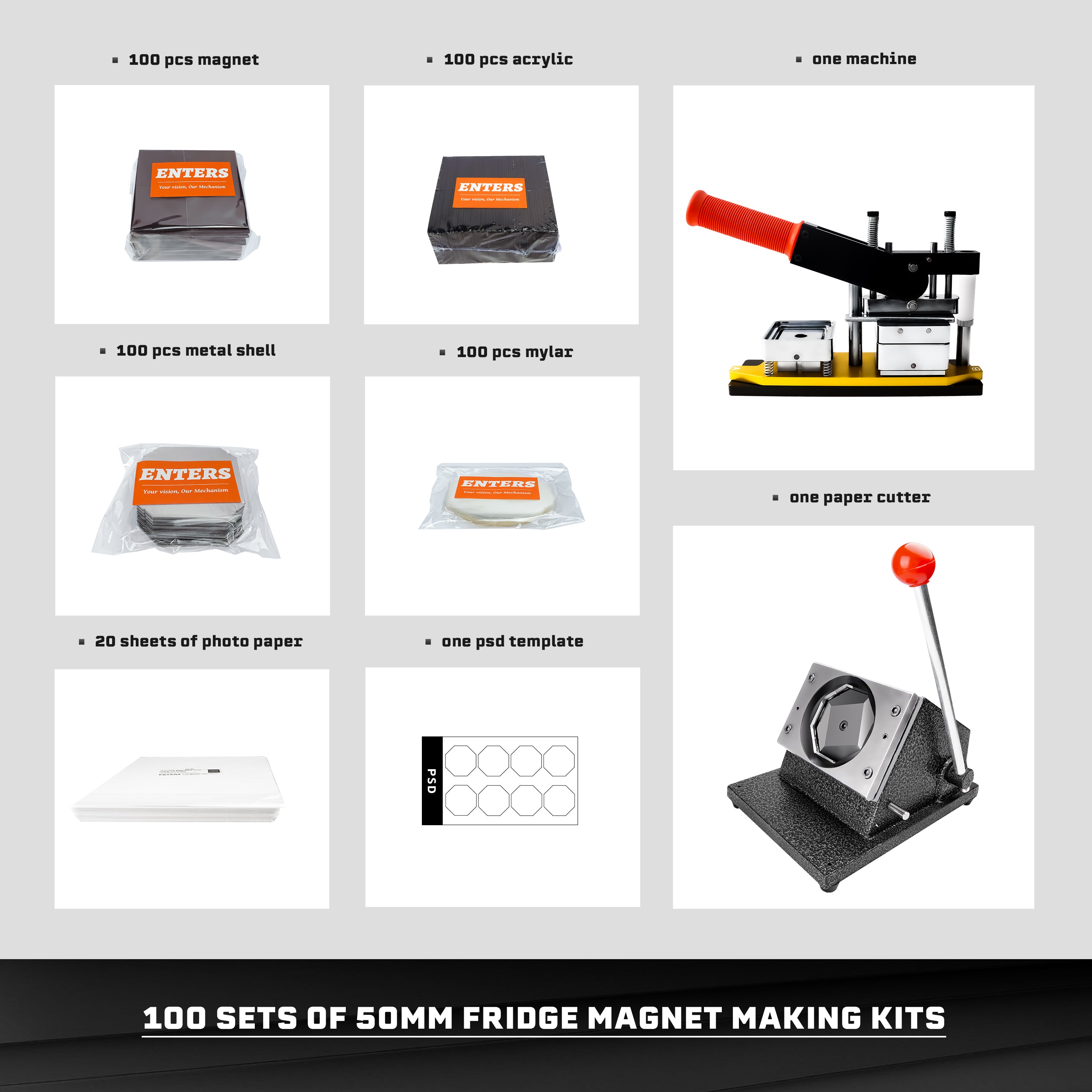 50*50mm Fridge Magnet Maker Kit